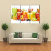 Glasses of tasty fresh juice, isolated on white Multi panel canvas wall art