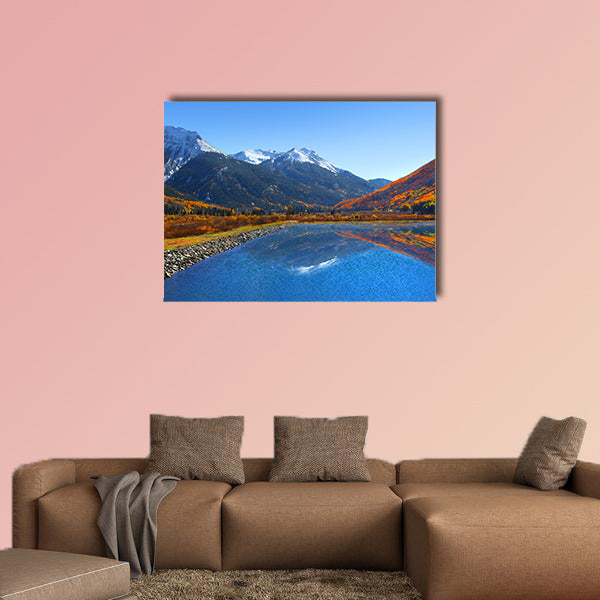 Beautiful reflections at Crystal Lake in Colorado multi panel canvas wall art