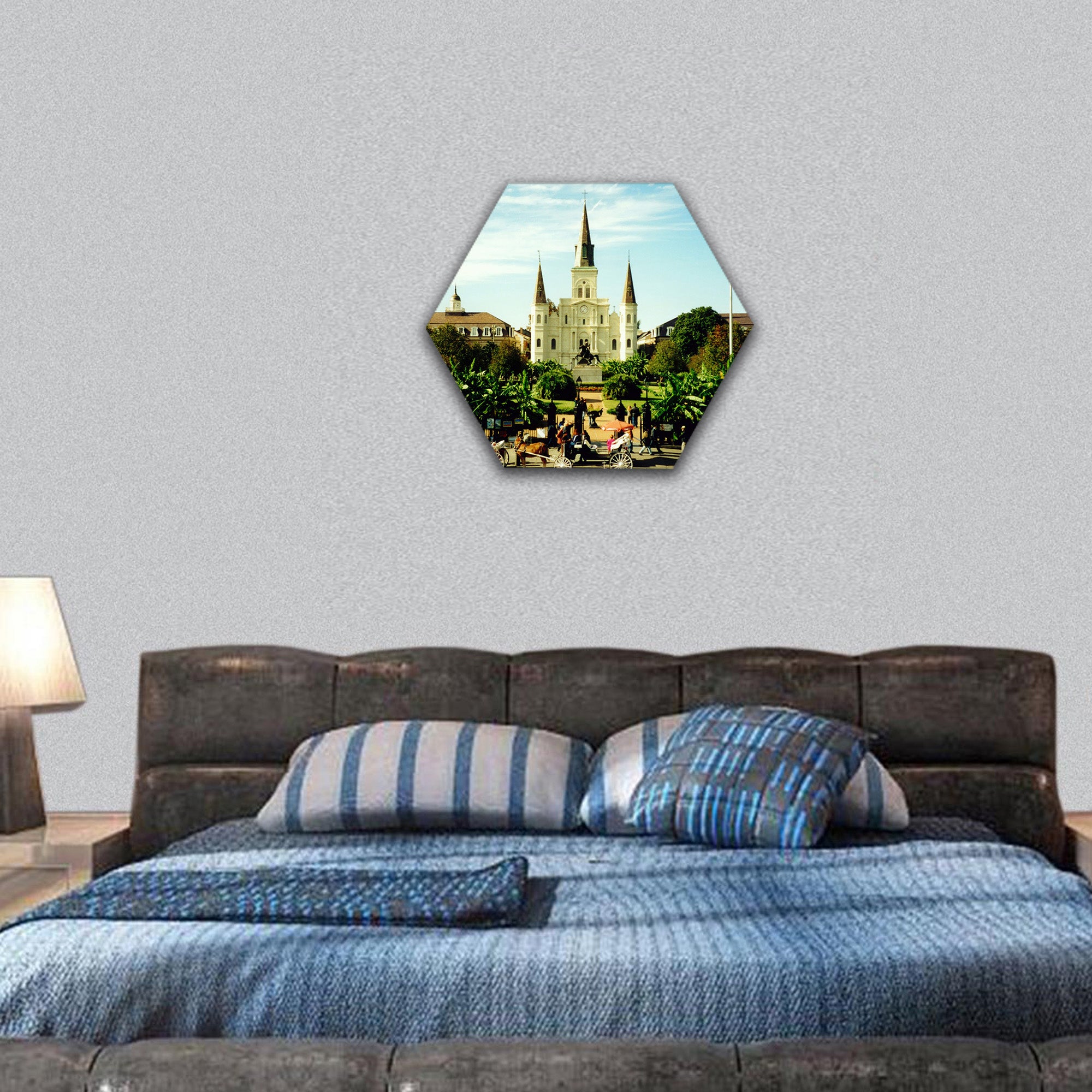 Jackson Square, New Orleans hexagonal canvas wall art