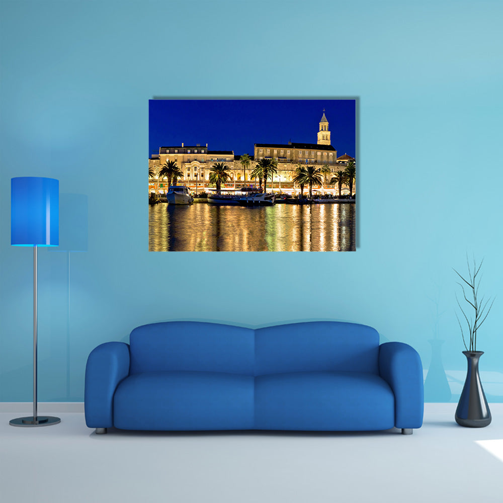 Amazing Split Waterfront Evening Panorama Dalmatia Croatia Multi Panel Canvas Wall Art
