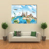 Travel the world monument concept Multi panel canvas wall art