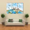 Travel the world monument concept Multi panel canvas wall art