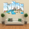 Travel the world monument concept Multi panel canvas wall art