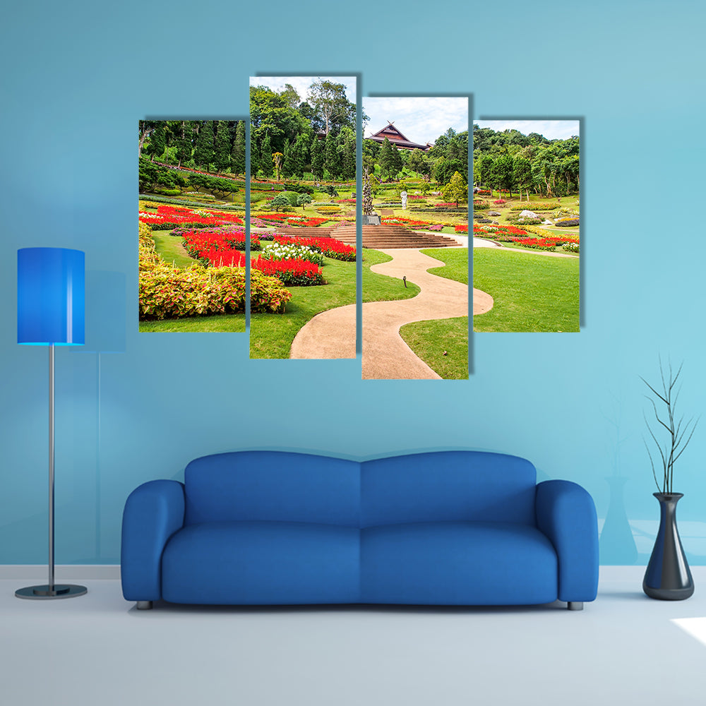 The Most Beautiful Garden In The Northern Of The Thailand Multi Panel Canvas Wall Art