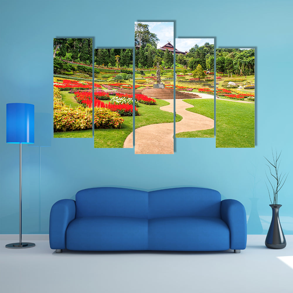 The Most Beautiful Garden In The Northern Of The Thailand Multi Panel Canvas Wall Art