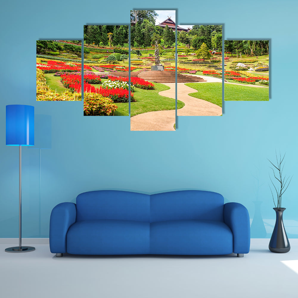 The Most Beautiful Garden In The Northern Of The Thailand Multi Panel Canvas Wall Art