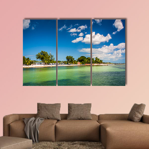 View of the beach in Key West, Florida multi panel canvas wall art