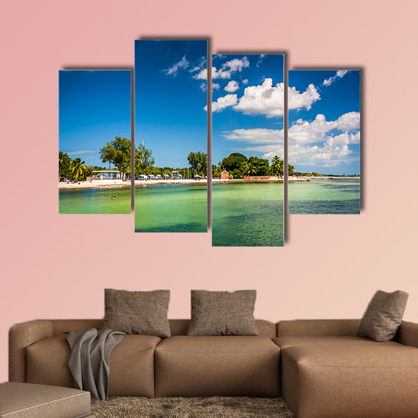 View of the beach in Key West, Florida multi panel canvas wall art