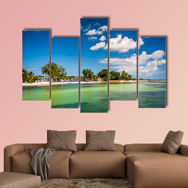 View of the beach in Key West, Florida multi panel canvas wall art