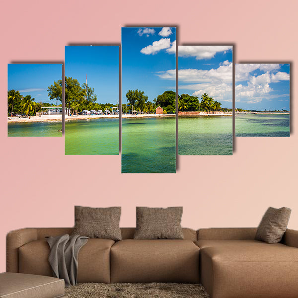 View of the beach in Key West, Florida multi panel canvas wall art