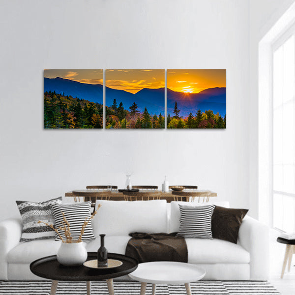 Sunset from Kancamagus Pass White Mountain Forest, panoramic canvas wall art