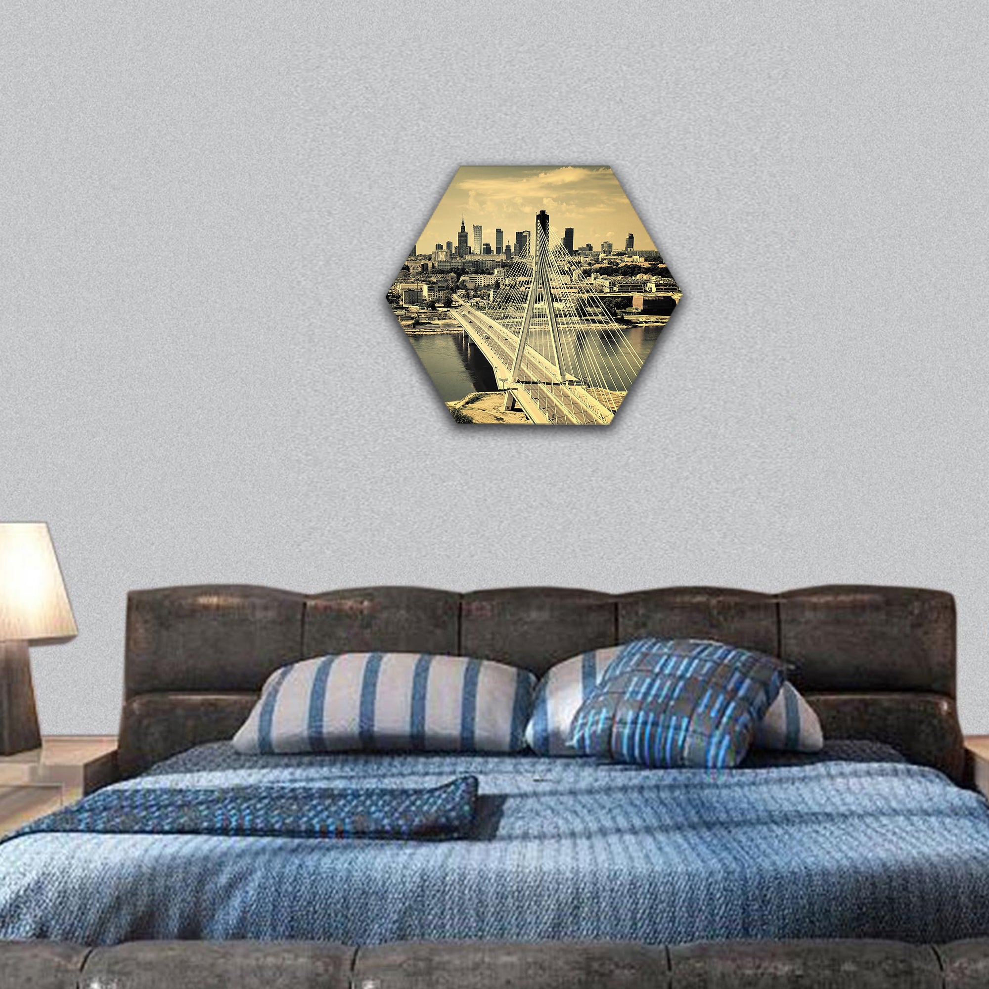 Warsaw - bird  hexagonal canvas wall art