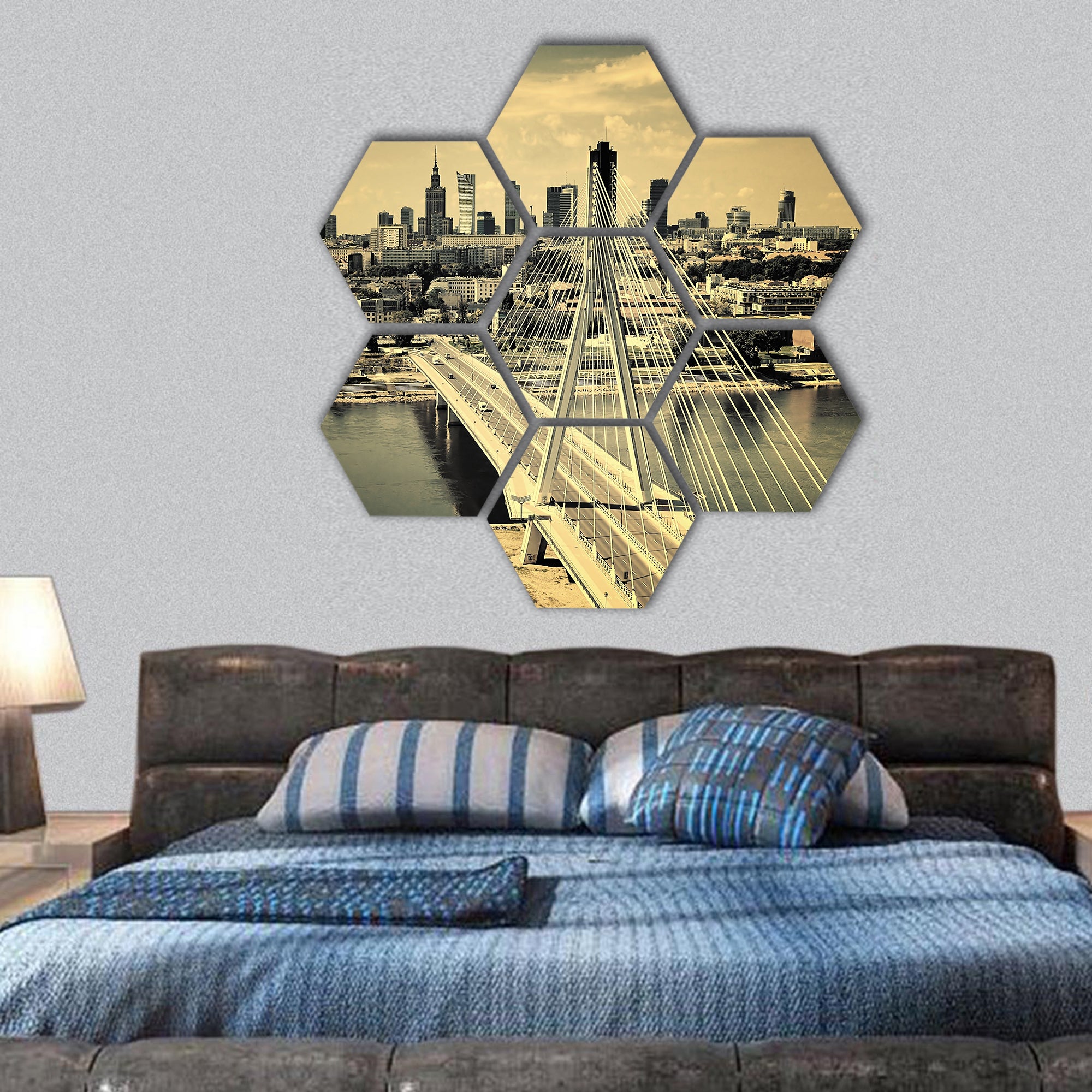 Warsaw - bird  hexagonal canvas wall art