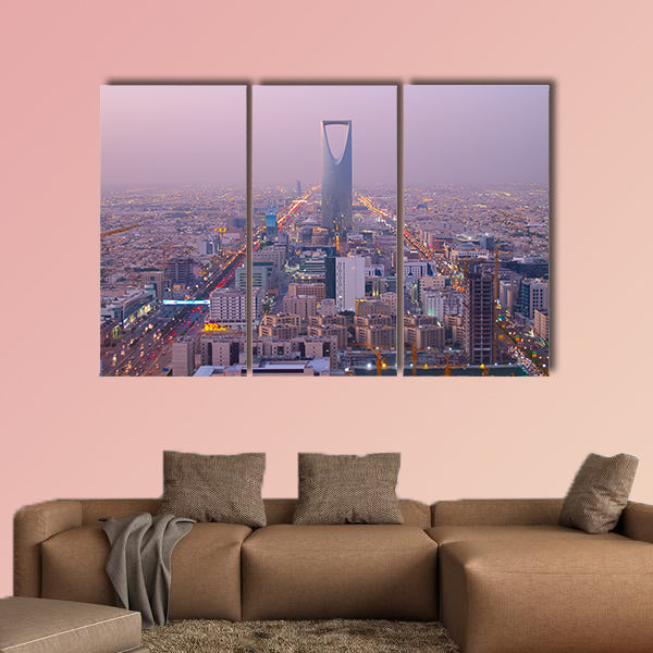 Kingdom tower in Riyadh, Saudi Arabia multi panel canvas wall art