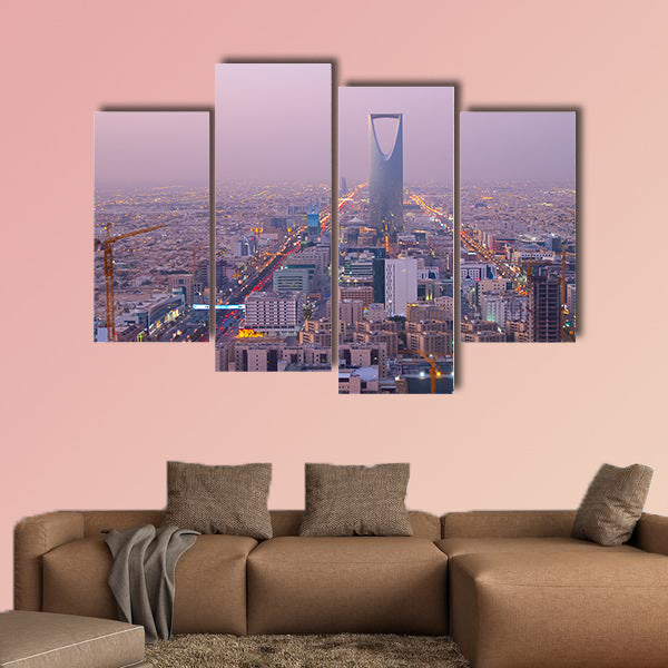Kingdom tower in Riyadh, Saudi Arabia multi panel canvas wall art