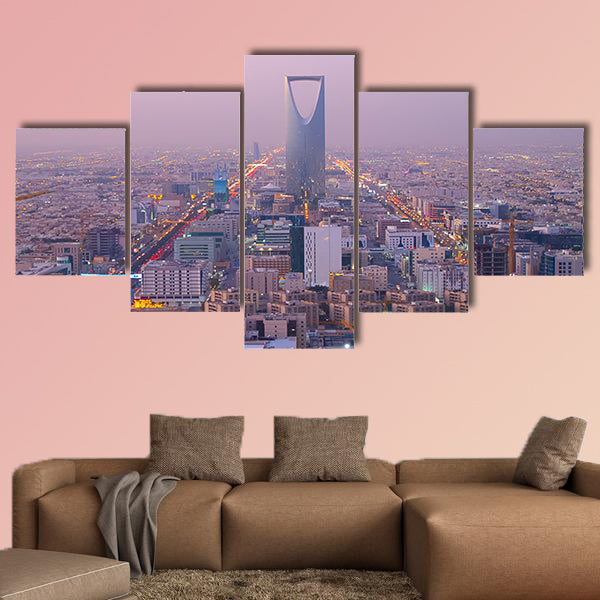 Kingdom tower in Riyadh, Saudi Arabia multi panel canvas wall art