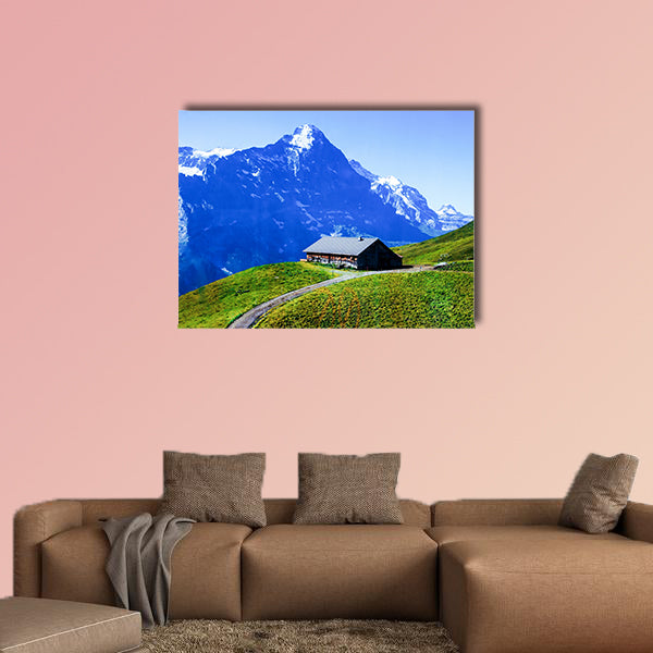 Swiss beauty, meadows under Jungfrau multi panel canvas wall art