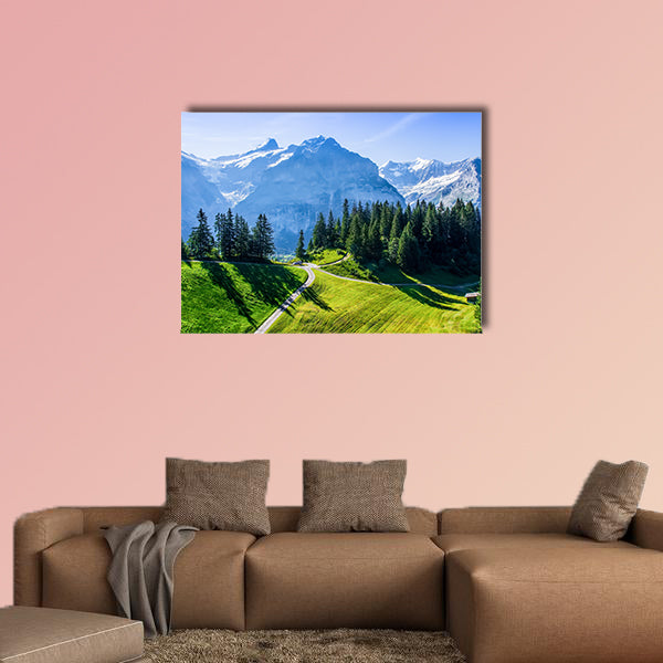  Swiss beauty, meadows under Jungfrau multi panel canvas wall art