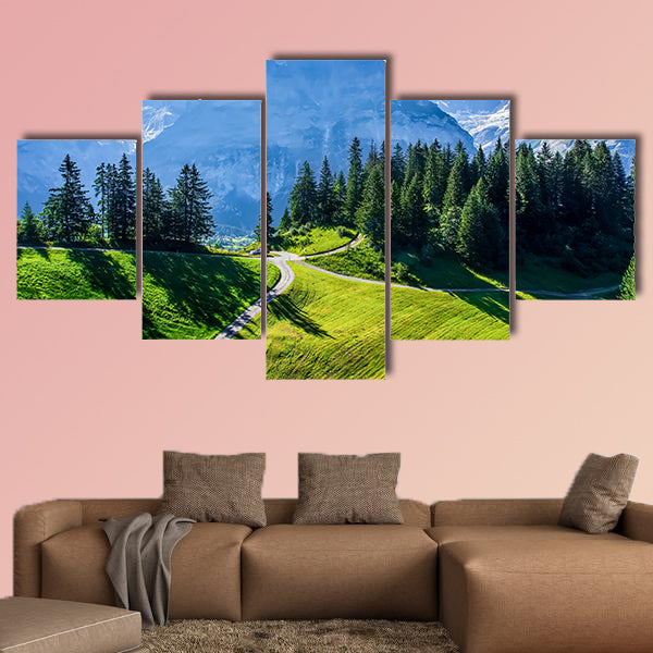  Swiss beauty, meadows under Jungfrau multi panel canvas wall art