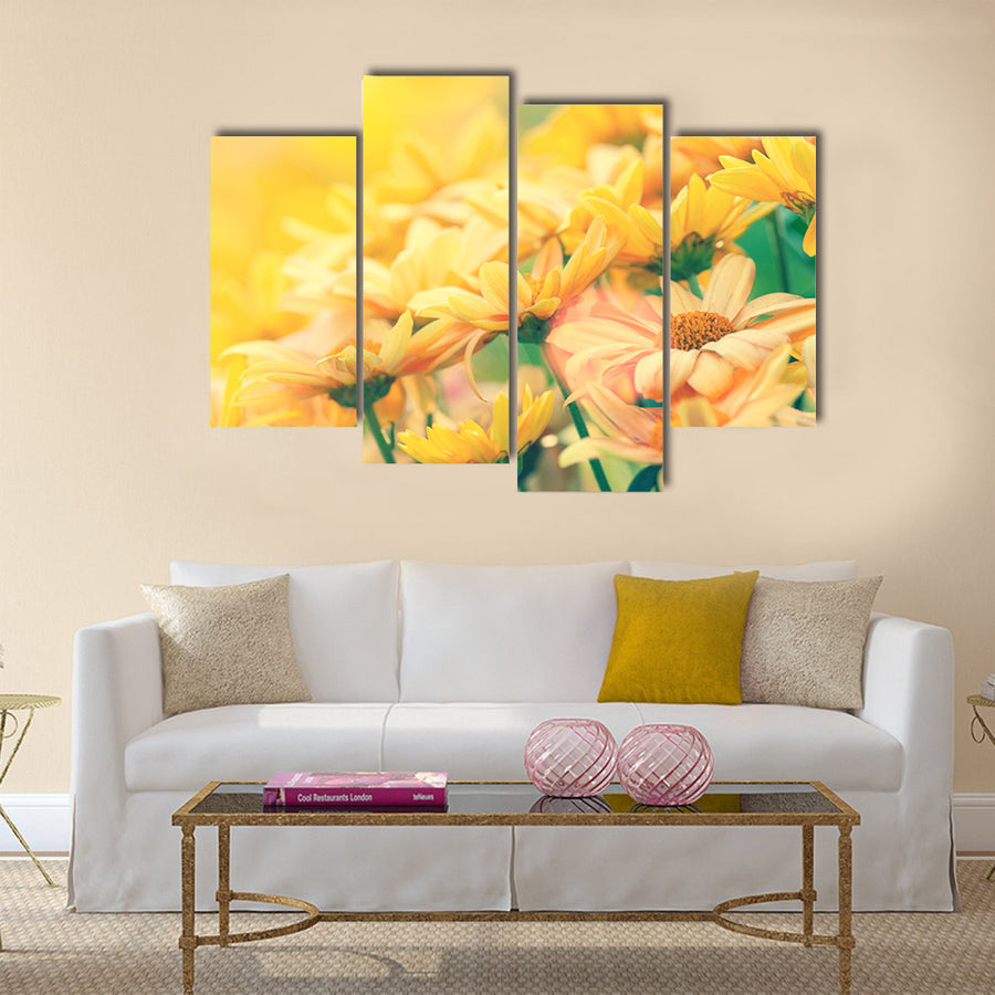 Vintage flower lawn for background Multi Panel Canvas Wall Art