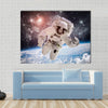 Astronaut In Snow Multi Panel Canvas Wall Art