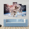 Astronaut In Snow Multi Panel Canvas Wall Art