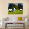 Golf Ball, Golfer and Club Multi Panel Canvas Wall Art