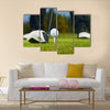 Golf Ball, Golfer and Club Multi Panel Canvas Wall Art