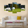 Golf Ball, Golfer and Club Multi Panel Canvas Wall Art