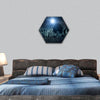 Cemetery night hexagonal canvas wall art