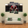 Football Player with a red uniform Multi panel canvas wall art