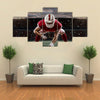 Football Player with a red uniform Multi panel canvas wall art