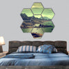 Alien Planet  Computer Artwork hexagonal canvas wall art