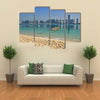 View of skyline and Beach of Abu Dhabi United Arab Emirates Multi panel canvas wall art