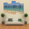 View of skyline and Beach of Abu Dhabi United Arab Emirates Multi panel canvas wall art