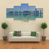 View of skyline and Beach of Abu Dhabi United Arab Emirates Multi panel canvas wall art