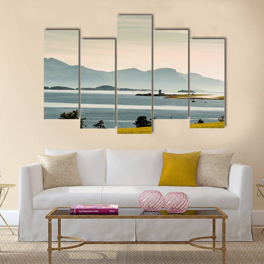 The Beautiful Norway landscape at summer multi panel canvas wall art