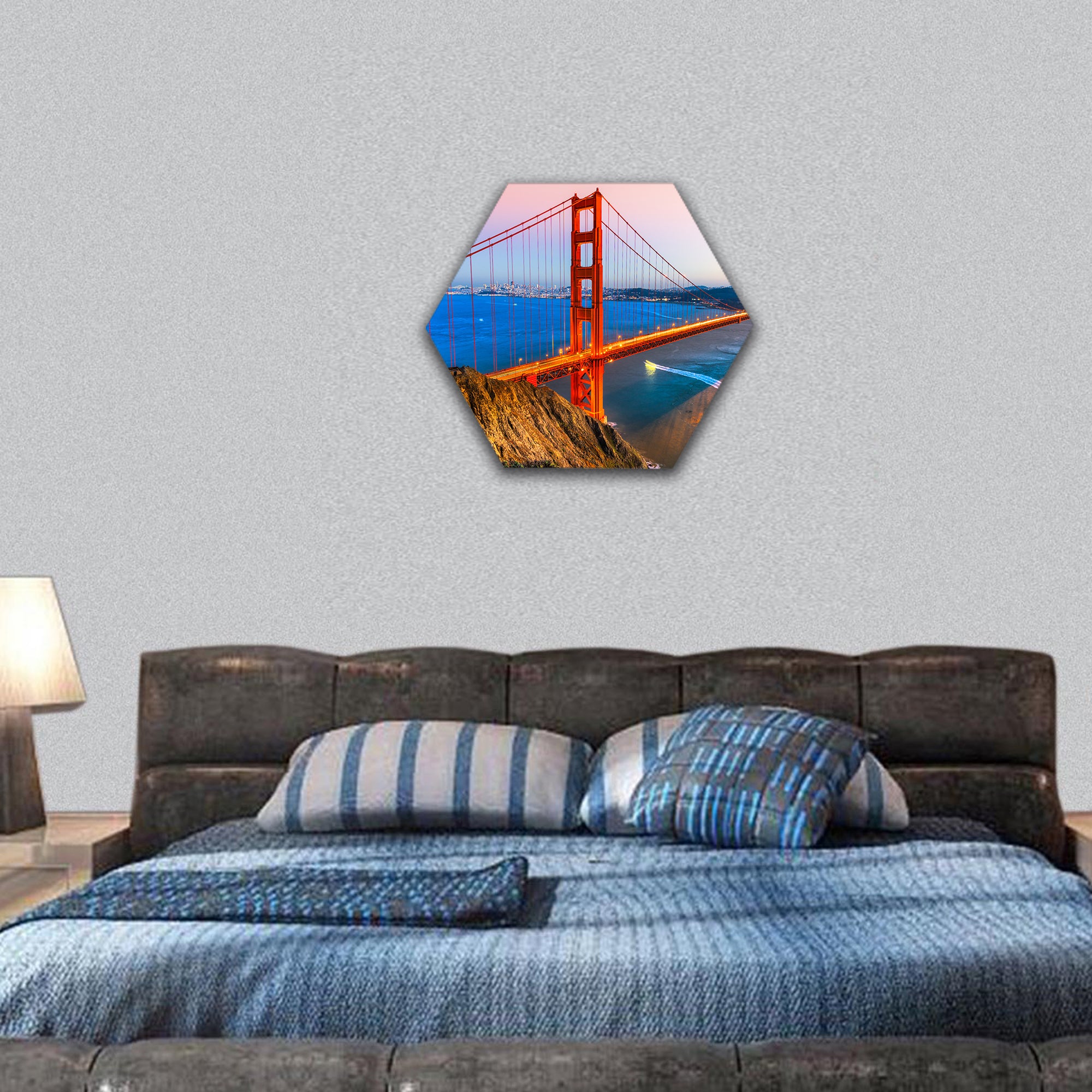 Golden Gate Bridge, San Francisco, California, USA hexagonal canvas wall art