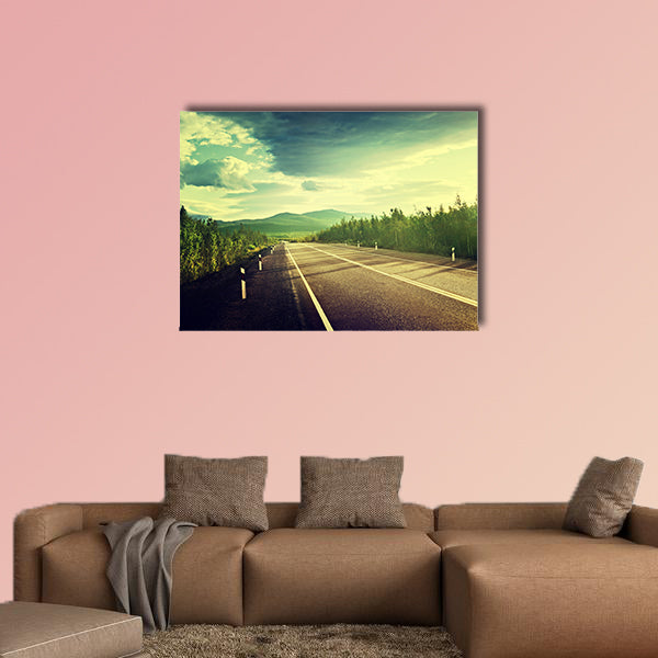 Road in Russian mountains multi panel canvas wall art