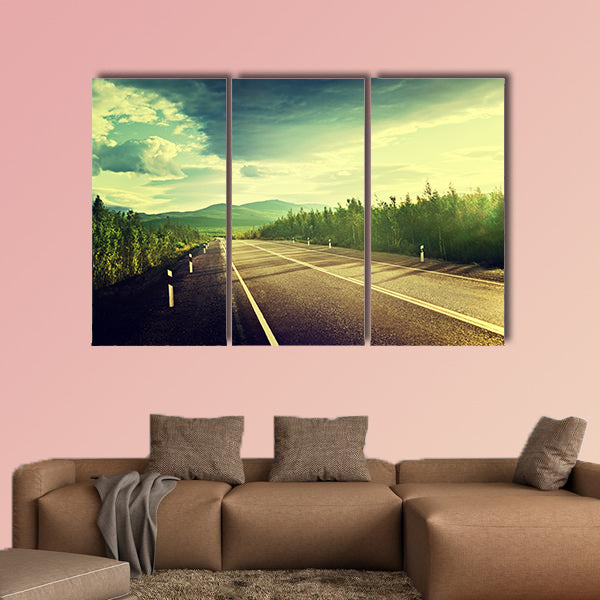 Road in Russian mountains multi panel canvas wall art