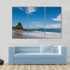 View over a beautiful pacific beach at Manuel Antonio, Costa Rica, National Reserve Multi panel canvas wall art