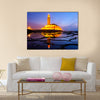 Hassan II Mosque during the sunset in Morocco Multi Panel Canvas Wall Art