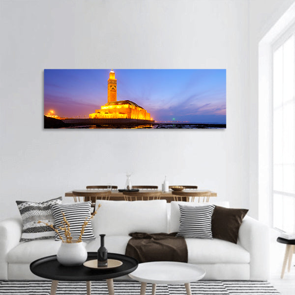 Hassan II Mosque panoramic canvas wall art