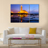 Hassan II Mosque during the sunset in Morocco Multi Panel Canvas Wall Art