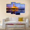 Hassan II Mosque during the sunset in Morocco Multi Panel Canvas Wall Art