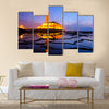 Hassan II Mosque during the sunset in Morocco Multi Panel Canvas Wall Art