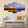 Hassan II Mosque during the sunset in Morocco Multi Panel Canvas Wall Art