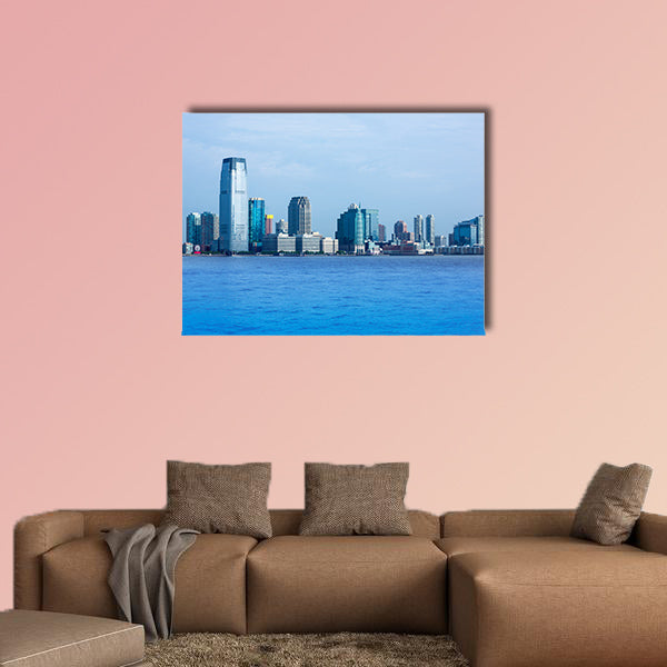 New Jersey skyline from Hudson River USA multi panel canvas wall art