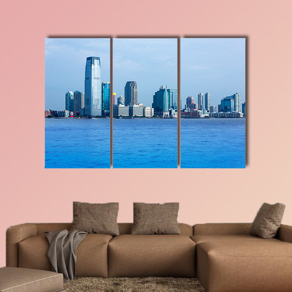 New Jersey skyline from Hudson River USA multi panel canvas wall art