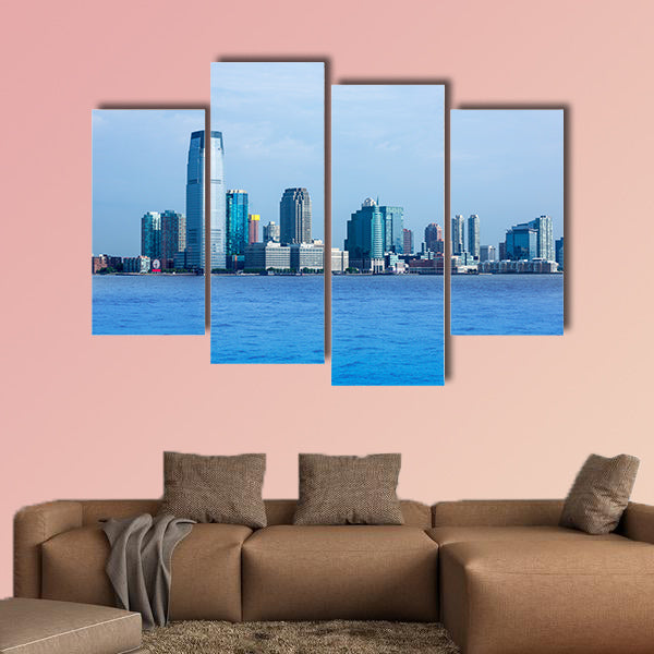New Jersey skyline from Hudson River USA multi panel canvas wall art